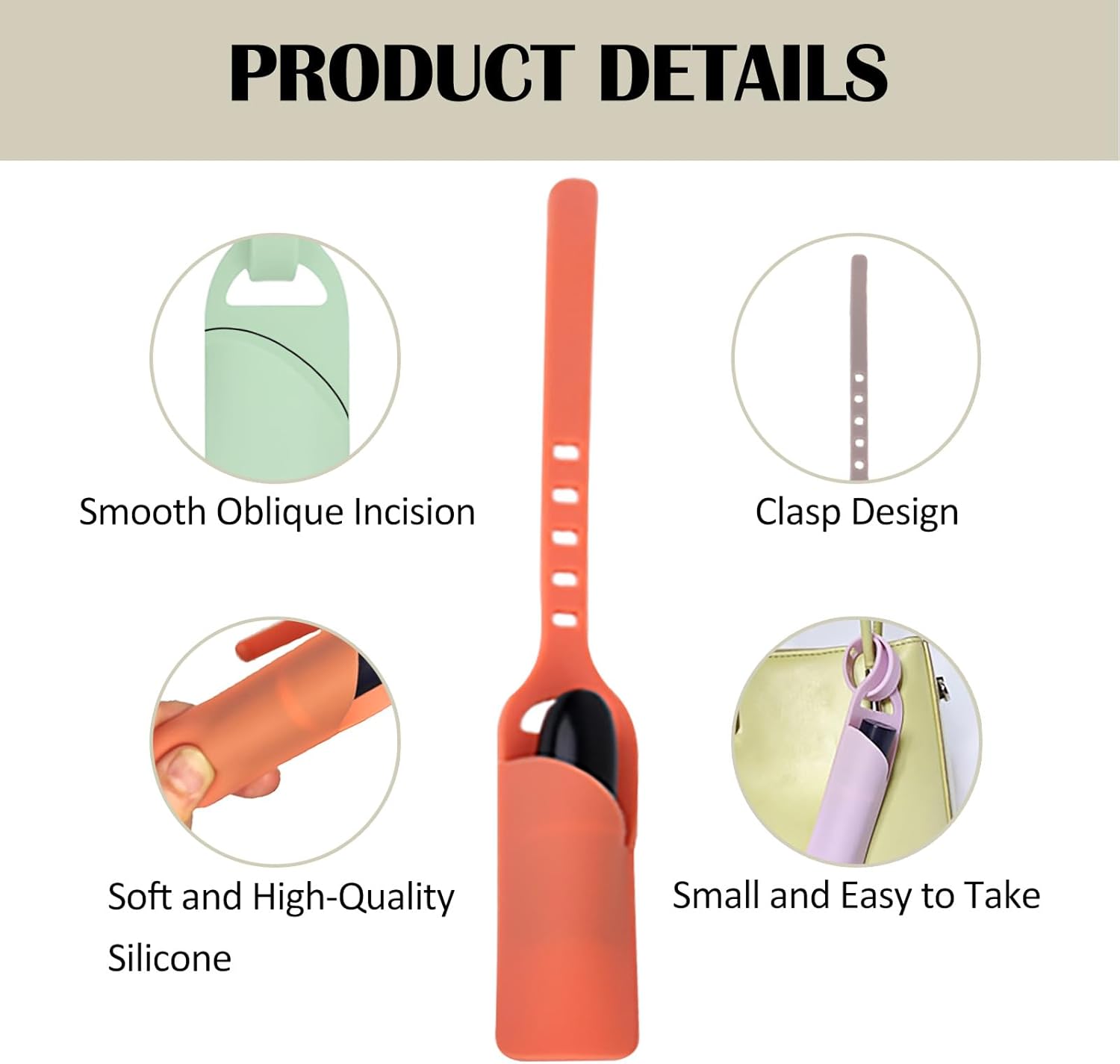 CAHOTO Bolsa de maquillaje para lápiz labial, accesorios para Stanley Cup, mini bolsa de cosméticos portátil de silicona para lápiz labial,