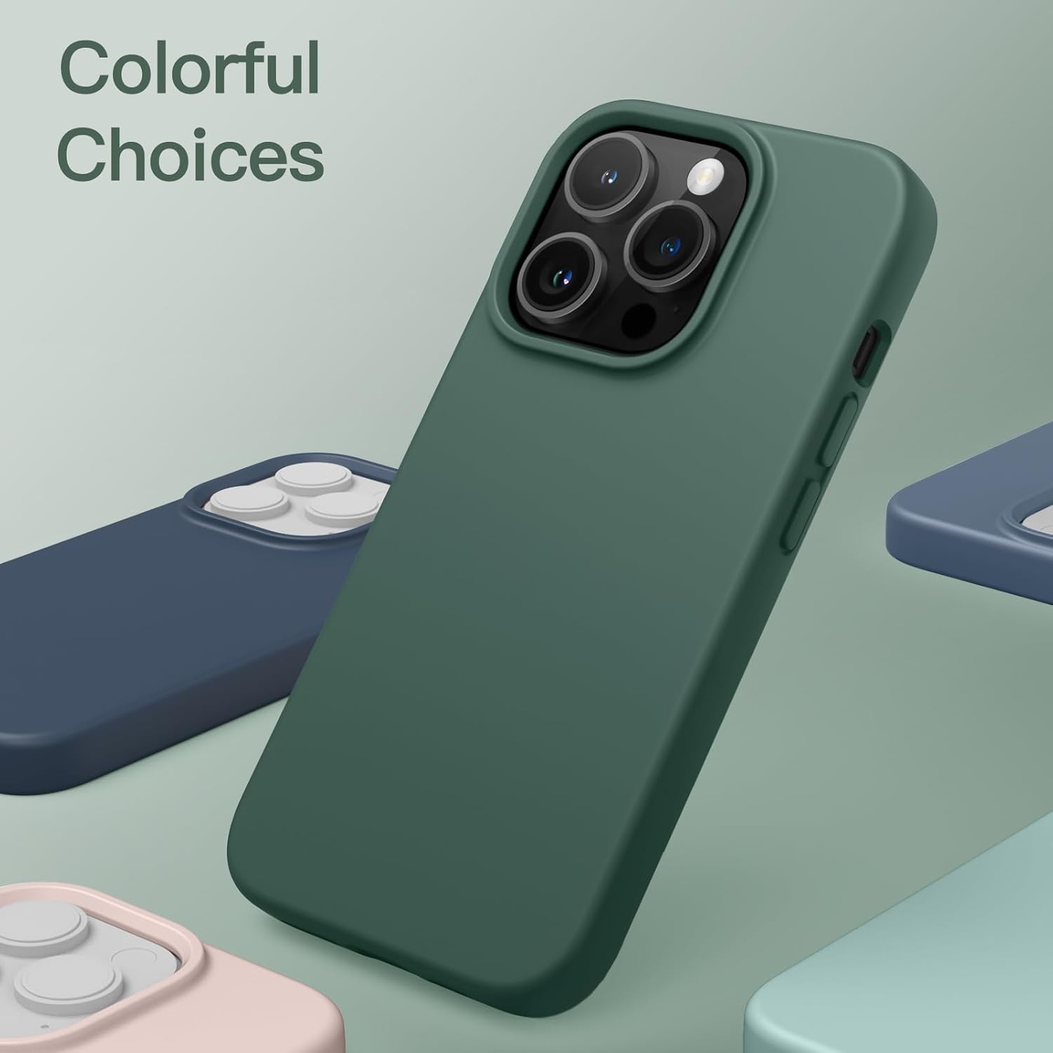 JETech Funda de silicona para iPhone 14 Pro de 6.1 pulgadas, suave al tacto, funda protectora de cuerpo completo, a prueba de golpes con forro de