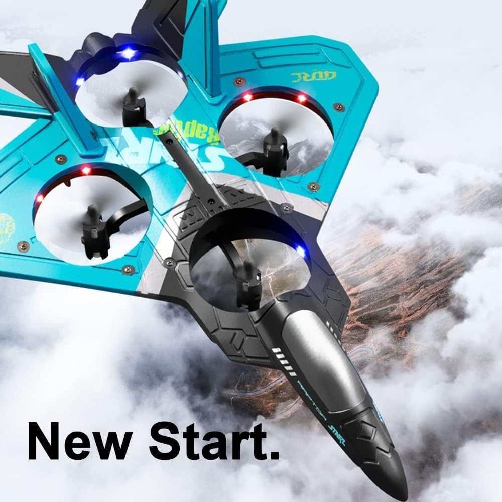 V17 Jet Fighter Stunt Rc – Aviones RC de 2.4 GHz con sensor de gravedad – Aviones de control remoto con control remoto de giro de 360 y luz para