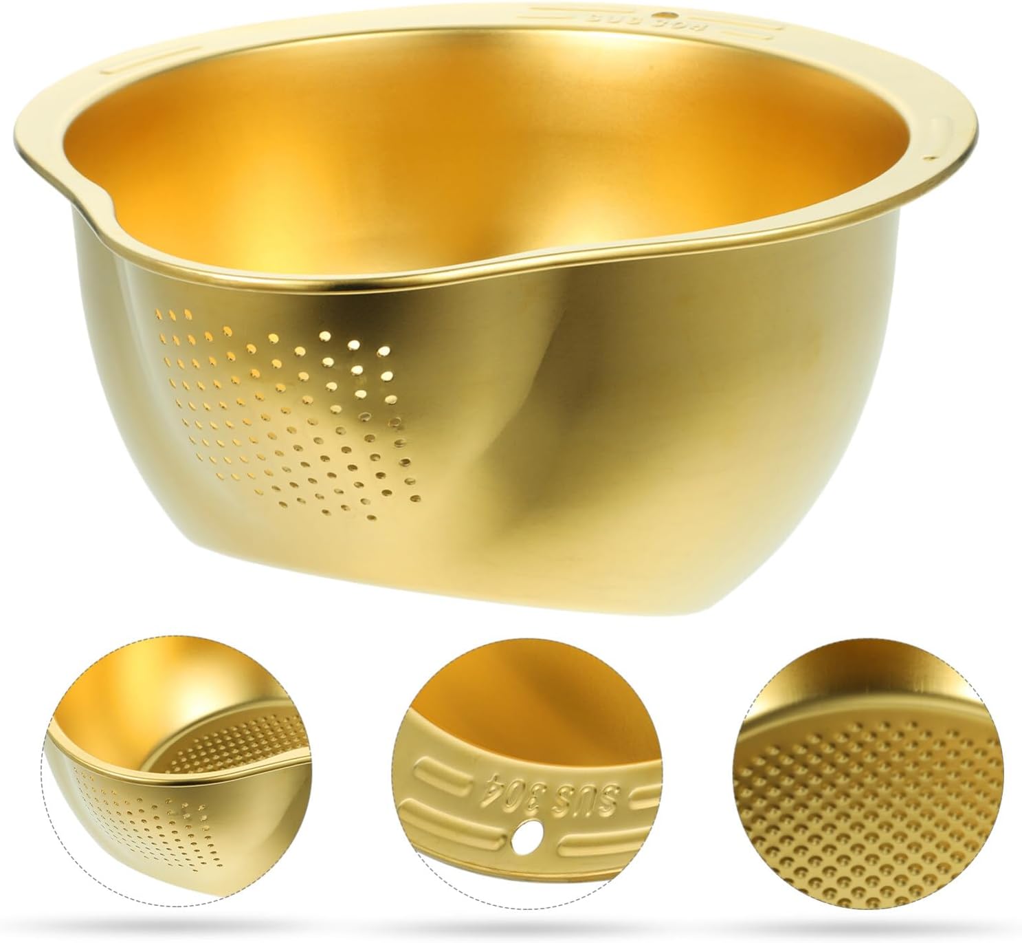 Kichvoe Soporte para certificado de tubo de cesta de verduras de acero inoxidable engrosado Cuenca de acero inoxidable grande de acero inoxidable