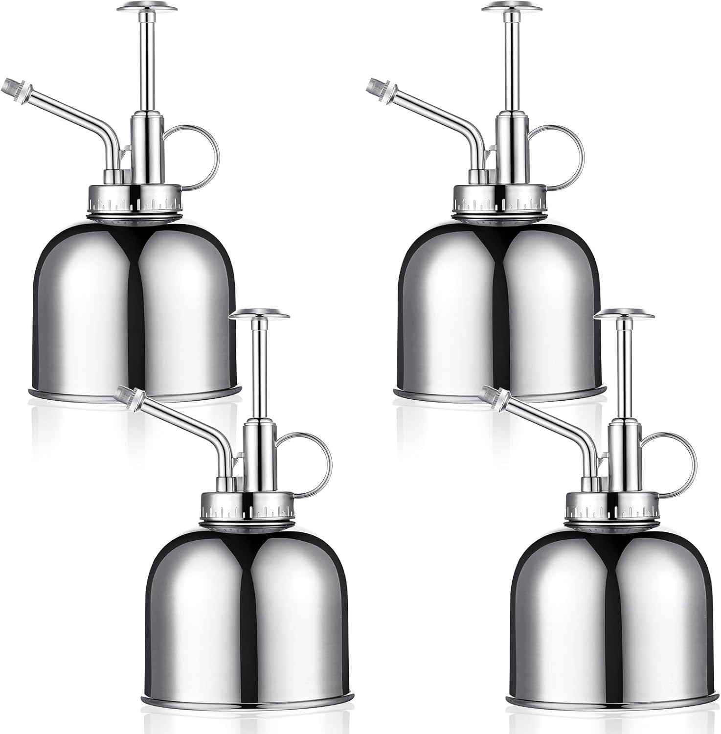 4 piezas de acero inoxidable para plantas Mister botella de riego para suculentas con bomba superior, rociador de flores, rociador pequeño, regadera