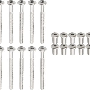 Kit de 10 piezas de pernos y tuercas de conexión para muebles M6 para cama, mesa, silla, cama de cuna o banco de trabajo, tabla de madera, gabinete, Kit de 10 piezas de pernos y tuercas de conexión para muebles M6 para cama, mesa, silla, cama de cuna o banco de trabajo, tabla de madera, gabinete,