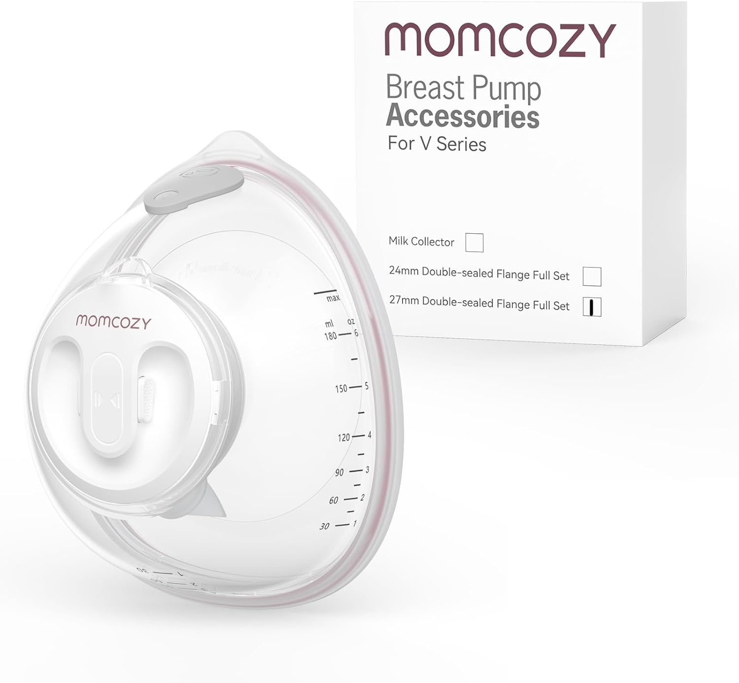 Momcozy Juego completo de vasos de colector solo para Momcozy V1V2. Accesorios de repuesto originales para extractor de leche V1V2 (máximo 7.8