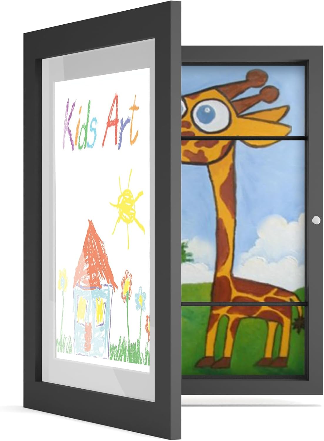 CROSYMX Marcos de arte para niños intercambiables, marcos de arte para niños con apertura frontal con capacidad para 150 piezas de arte para niños,
