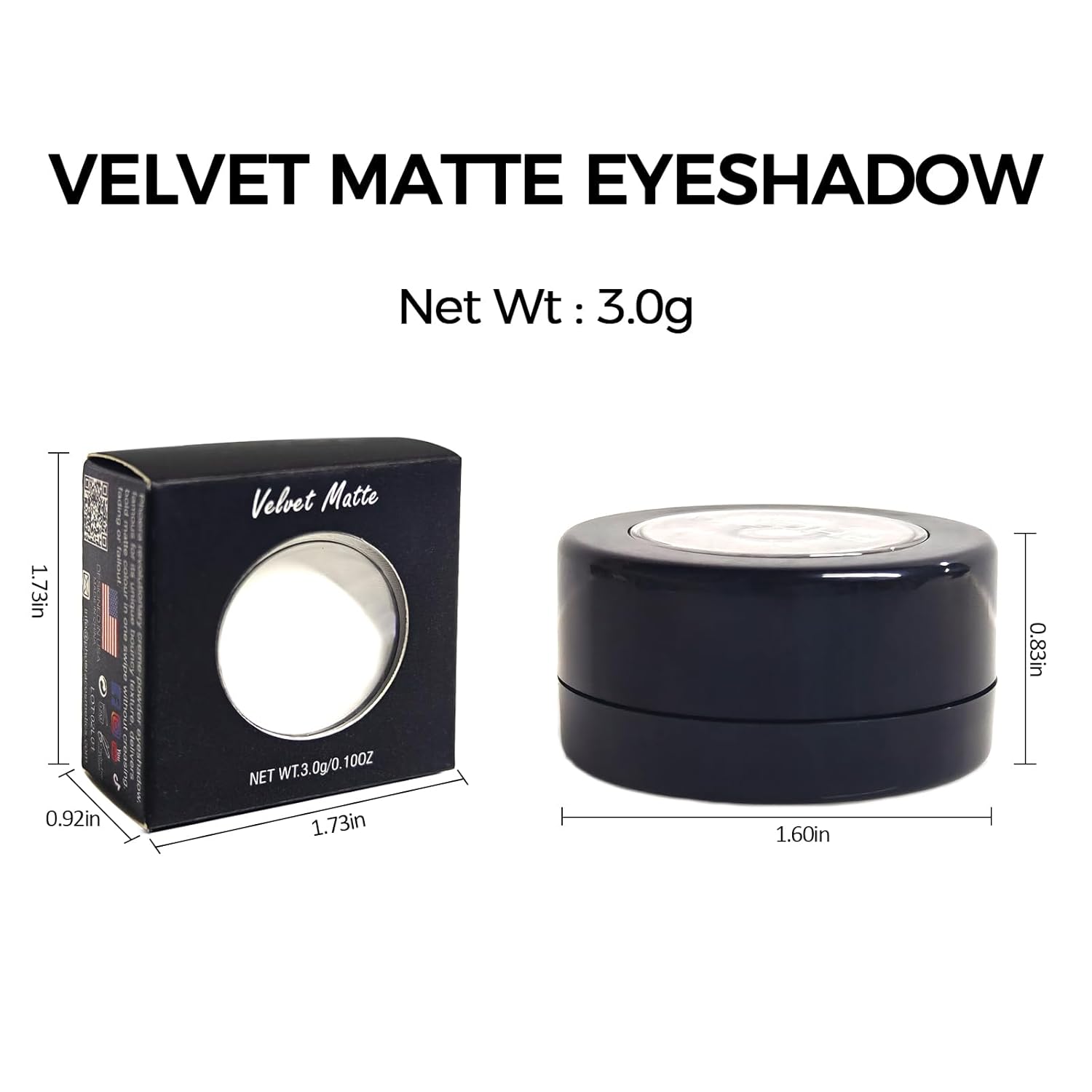 Erinde Paleta de sombra de ojos mate azul oscuro, polvo de sombra de ojos de alta pigmentación, larga duración, ultra mezclable, color intenso