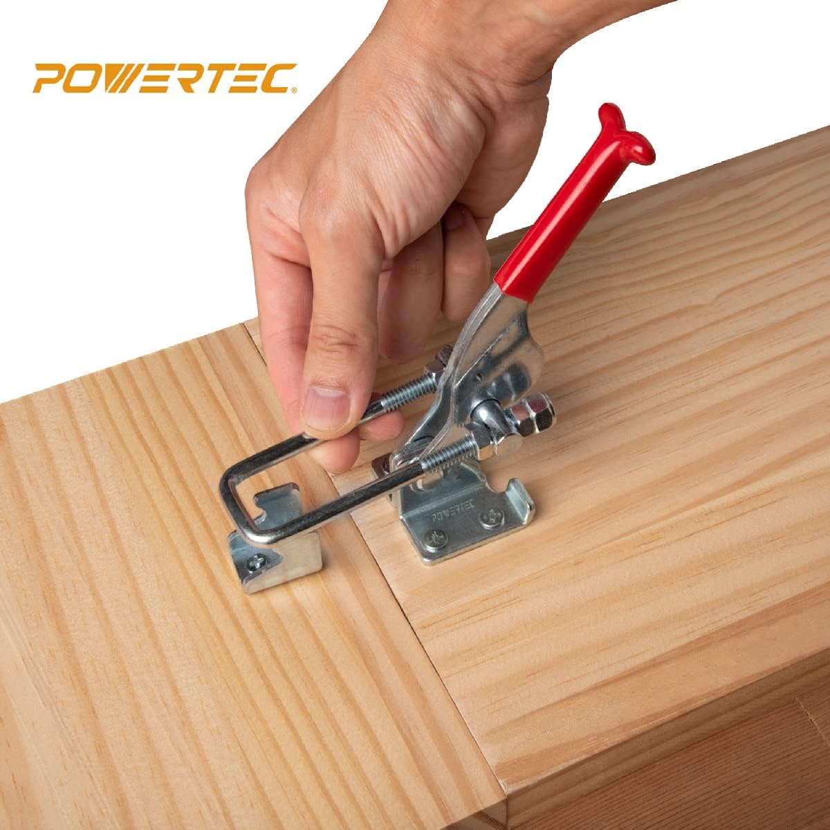 POWERTEC 20307-P2 Abrazadera de palanca de perno en U ajustable de alta resistencia con capacidad de sujeción de 431-700 libras, paquete de 2