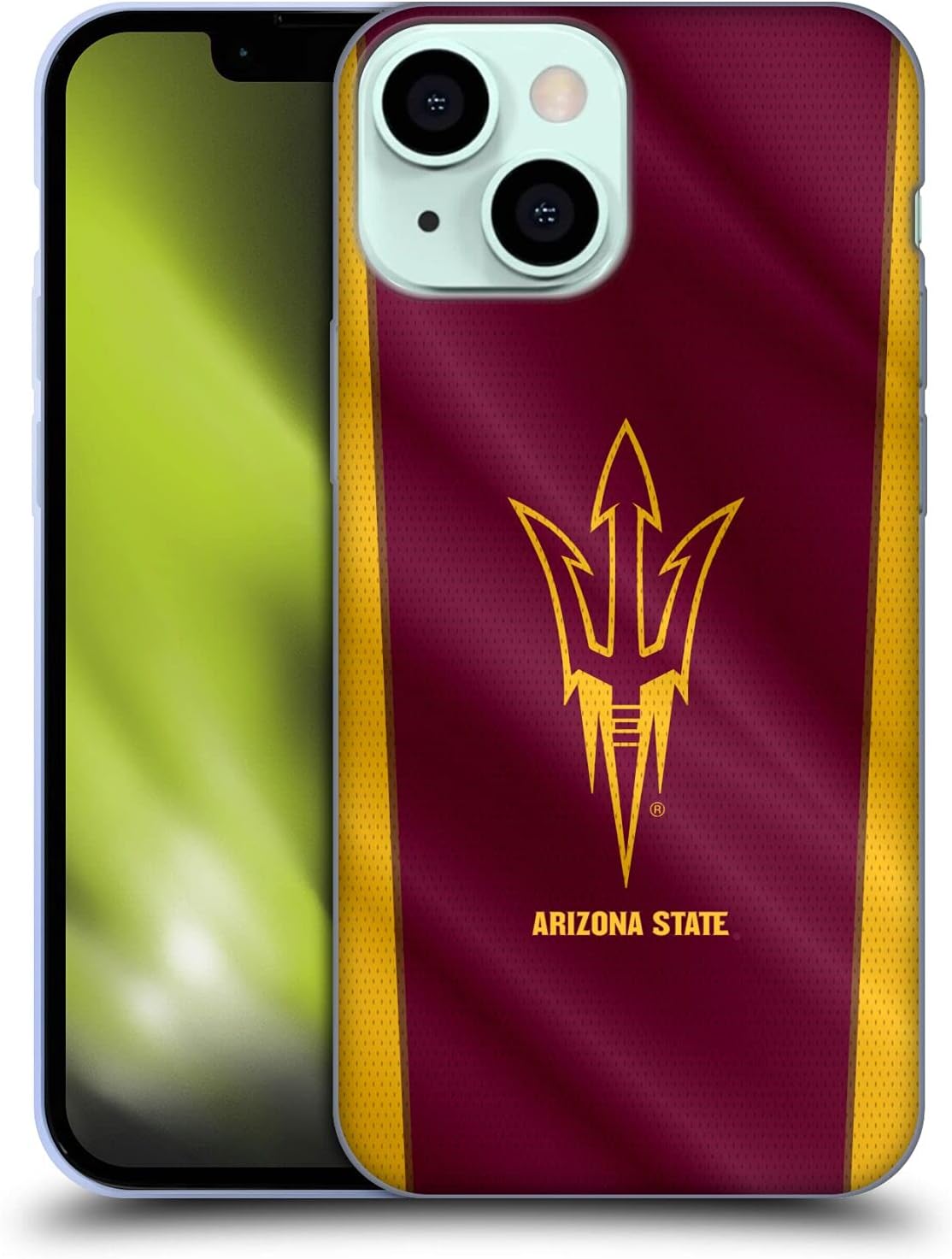 Head Case Designs Funda de gel suave con licencia oficial de la Universidad Estatal de Arizona ASU Banner compatible con Apple iPhone 13 Mini