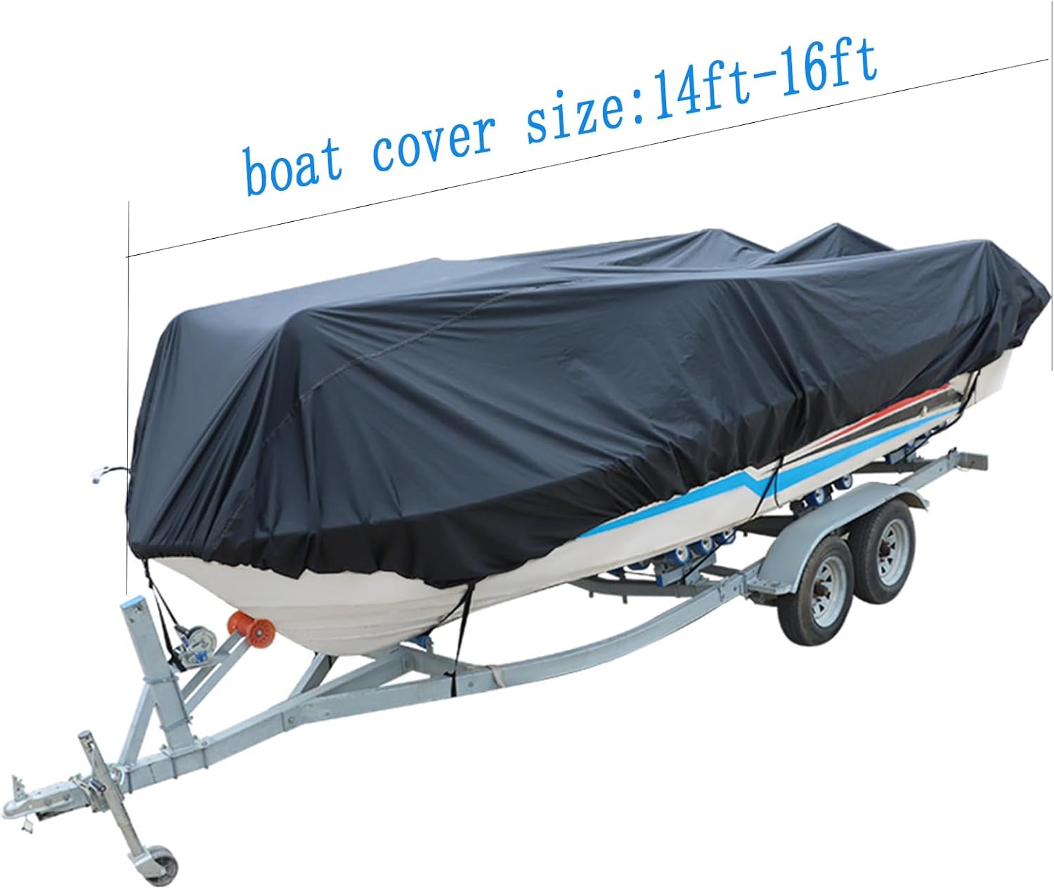 210D – Funda de tela Oxford de 14 a 16 pies, impermeable, resistente, repuesto para pesca, esquí, lubina, casco V, color negro