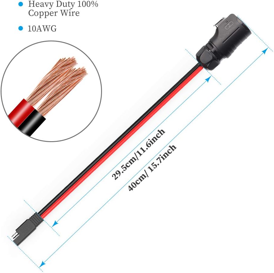 EXTRACTME 10AWG 2 Pin Power Industrial Circular Cable Adaptador a SAE, enchufe solar Furion a conector SAE, apto para Furrion, maleta de panel