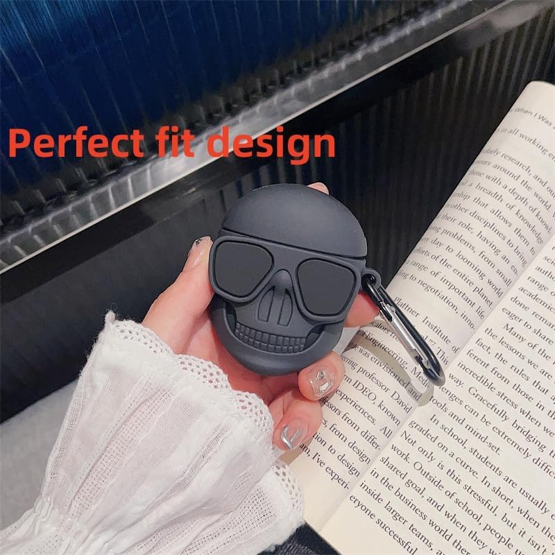 Funda protectora para AirPods Pro de 3 generación, funda protectora para auriculares de 12 generación con llavero, funda de silicona suave anticaída