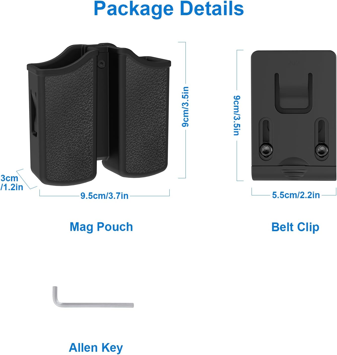 Revistero doble universal, ligero y duradero, para calibres .40.357.380, bolsa ajustable para Glock, Tauro, Beretta, Sig, H&K, Cz, S&W, Colt (clip