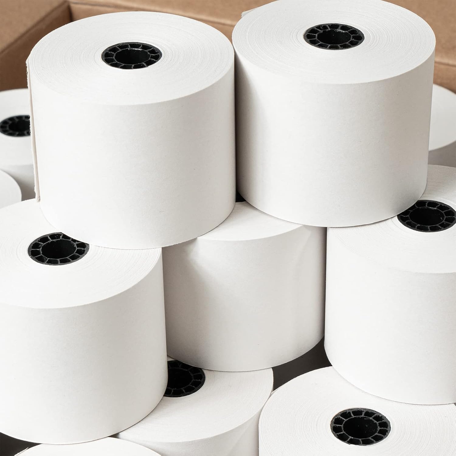 (24 rollos) 2 14 x 150 pies Máquina de adición blanca Rollos de papel de cinta de papel premium de una capa Máquina de adición de