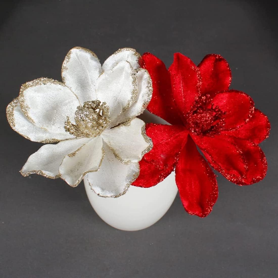 12 piezas de árbol de Navidad de 10.6 pulgadas, flores artificiales de Navidad, Año Nuevo, floral, bricolaje, boda, fiesta, decoración