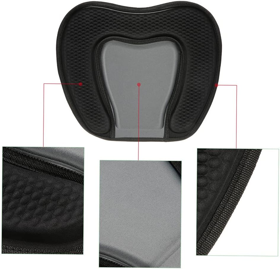 Lixada Cojín acolchado para asiento de kayak con respaldo y correas ajustables, cojín de asiento de kayak y canoa, soporte antideslizante, asiento