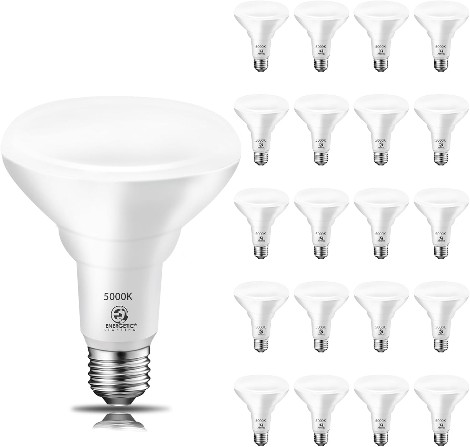 Energetic BR30 – Bombilla LED para interiores de 65 W, 5000 K, luz diurna, 650 lm, base E26, 15000 horas de vida útil, bombillas empotrables