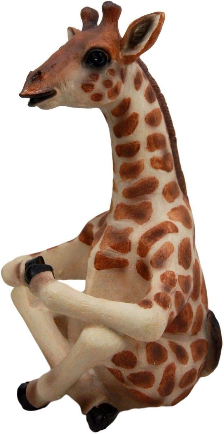 Ebros Gift Safari Adorable jirafa de lejano alcance salero y pimentero figura con cocteleras de cristal, cocina, comedor, decoración del hogar,