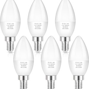 MAXvolador Bombillas LED E12 para candelabros equivalentes a 40 W, 2700 K de luz blanca cálida de 4 W, bombillas tipo B B11, bombilla base de 400 MAXvolador Bombillas LED E12 para candelabros equivalentes a 40 W, 2700 K de luz blanca cálida de 4 W, bombillas tipo B B11, bombilla base de 400
