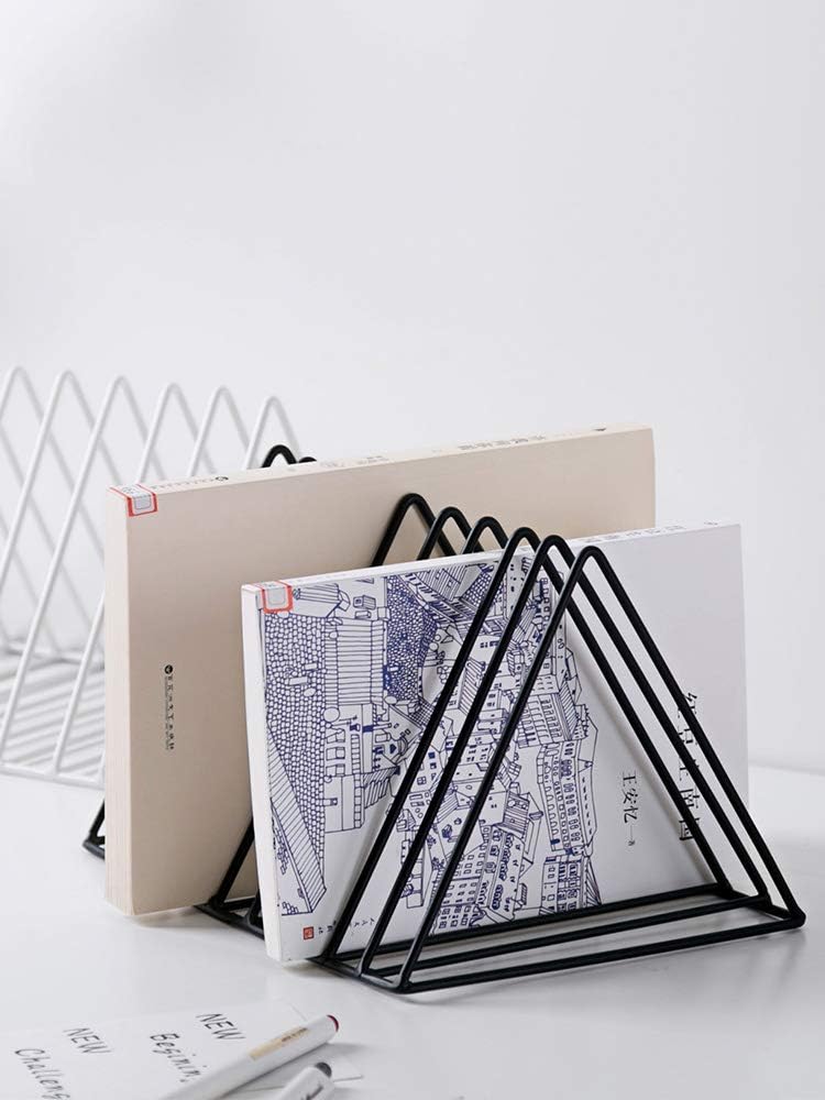 PENNGKE – 2 soportes para revistas, periódicos, almacenamiento de cartas, organizador de clasificador de archivos de escritorio, triangular,