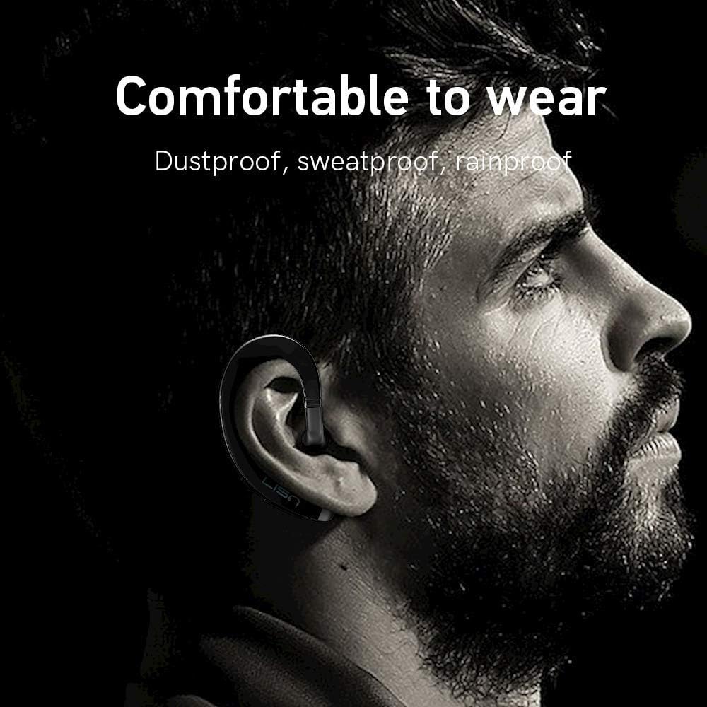 Auriculares Bluetooth con gancho para la oreja, auriculares Bluetooth inalámbricos de una sola oreja con micrófono, auricular Bluetooth ultraligero