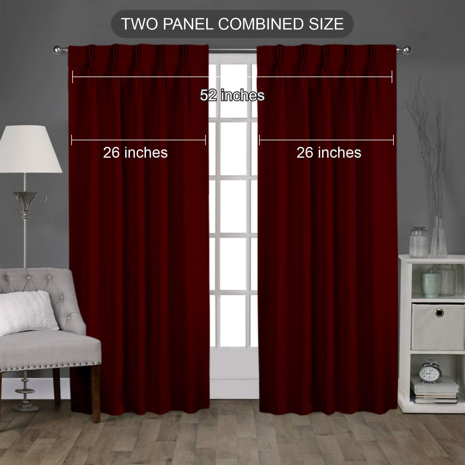 Magic Drapes decoración para el hogar  Cortinas opacas de poliéster con aislamiento térmico que bloquean la luz y reducen el ruido, de eficiencia