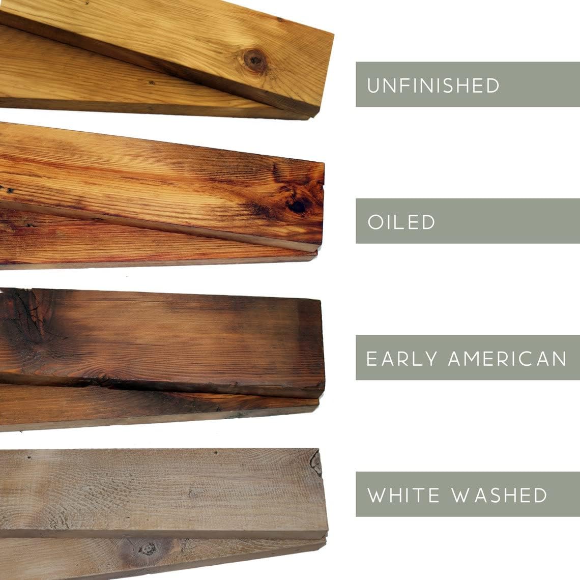 Modern Timber Craft Estante de pared de madera recuperada con soportes angulares de acero  Decoración rústica  2 pulgadas de grosor  30 pulgadas de
