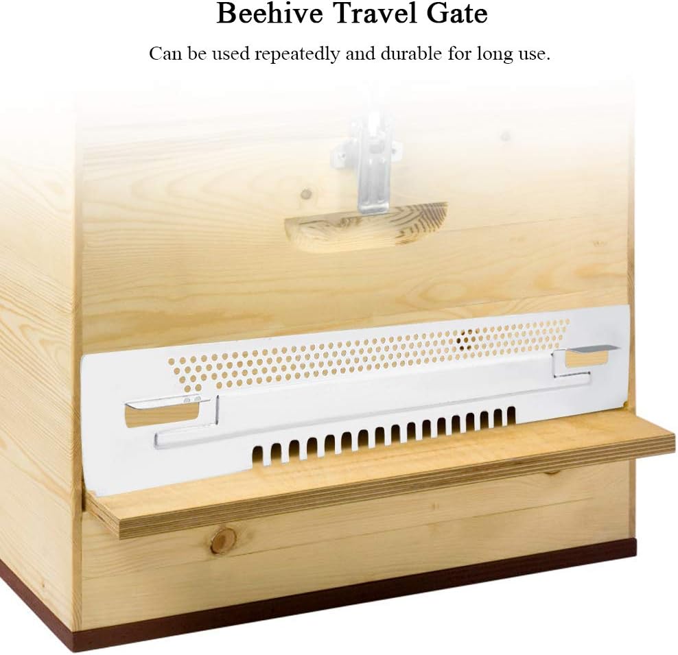 TOPINCN Beehive – Puerta de viaje para colmena, protectores de ratón deslizantes, equipo de apicultura, herramienta de cría de puerta nido