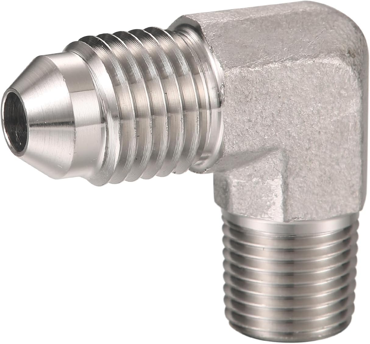 4AN macho Flare a 18 NPT tubo macho 90 grados adaptador de montaje de acero inoxidable conector de unión