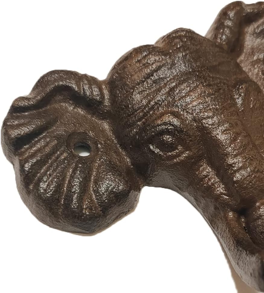 Gancho de pared de elefante de hierro fundido, perchero decorativo vintage, de hierro fundido, gancho rústico de una sola llave, resistente,