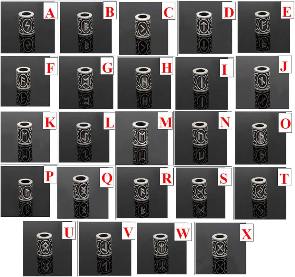 24 cuentas de metal vintage Silver West para costa Paracord runa de cuerda de paracaídas, pulseras antiguas para el cabello, barbas, joyería,