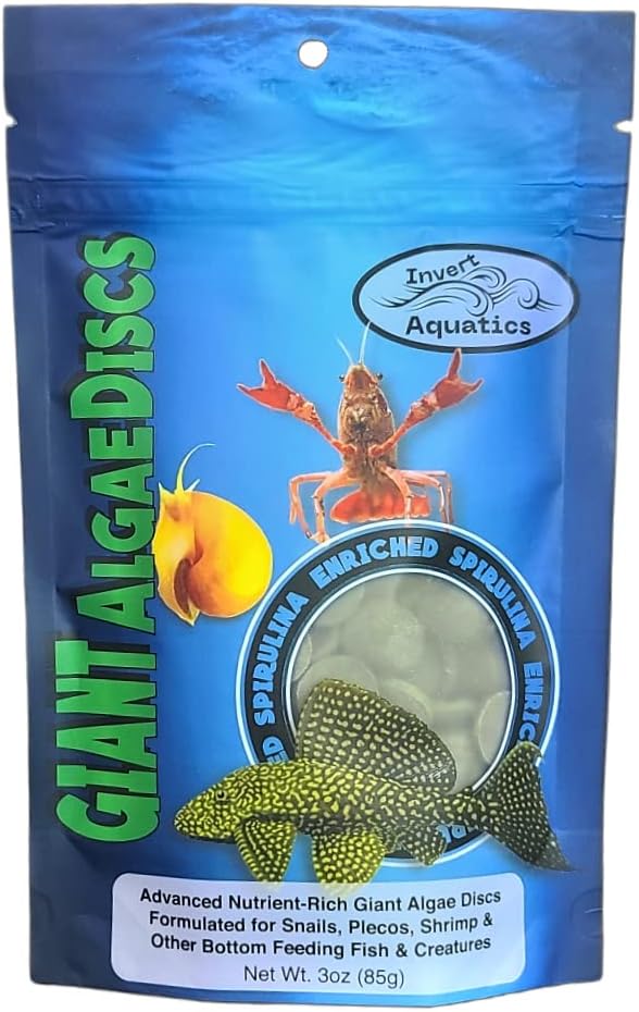 Discos de algas gigantes, dieta de hundimiento extra grande para caracoles, camarones y peces de alimentación inferior (3 onzas)