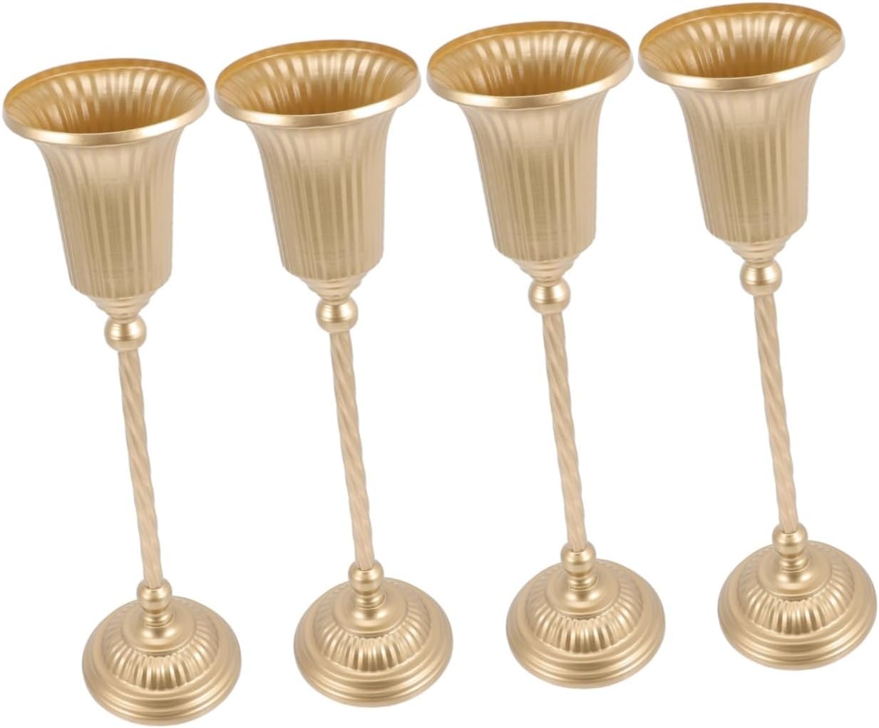 IMIKEYA 4pcs Metal Vase Urn Classic Urn Greek Column Planter Urn Flower Pot Roman Plant Pot Iron Flower Pot Retro Vase Metal Trim Simple Metal Vase