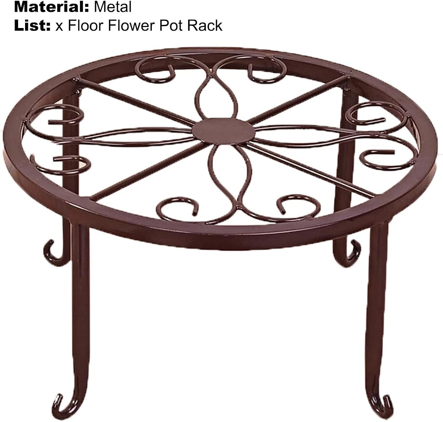 Generic 1 soporte de metal para plantas, hueco redondo para macetas, resistente de una sola capa, soporte para macetas de hierro multiusos, estante