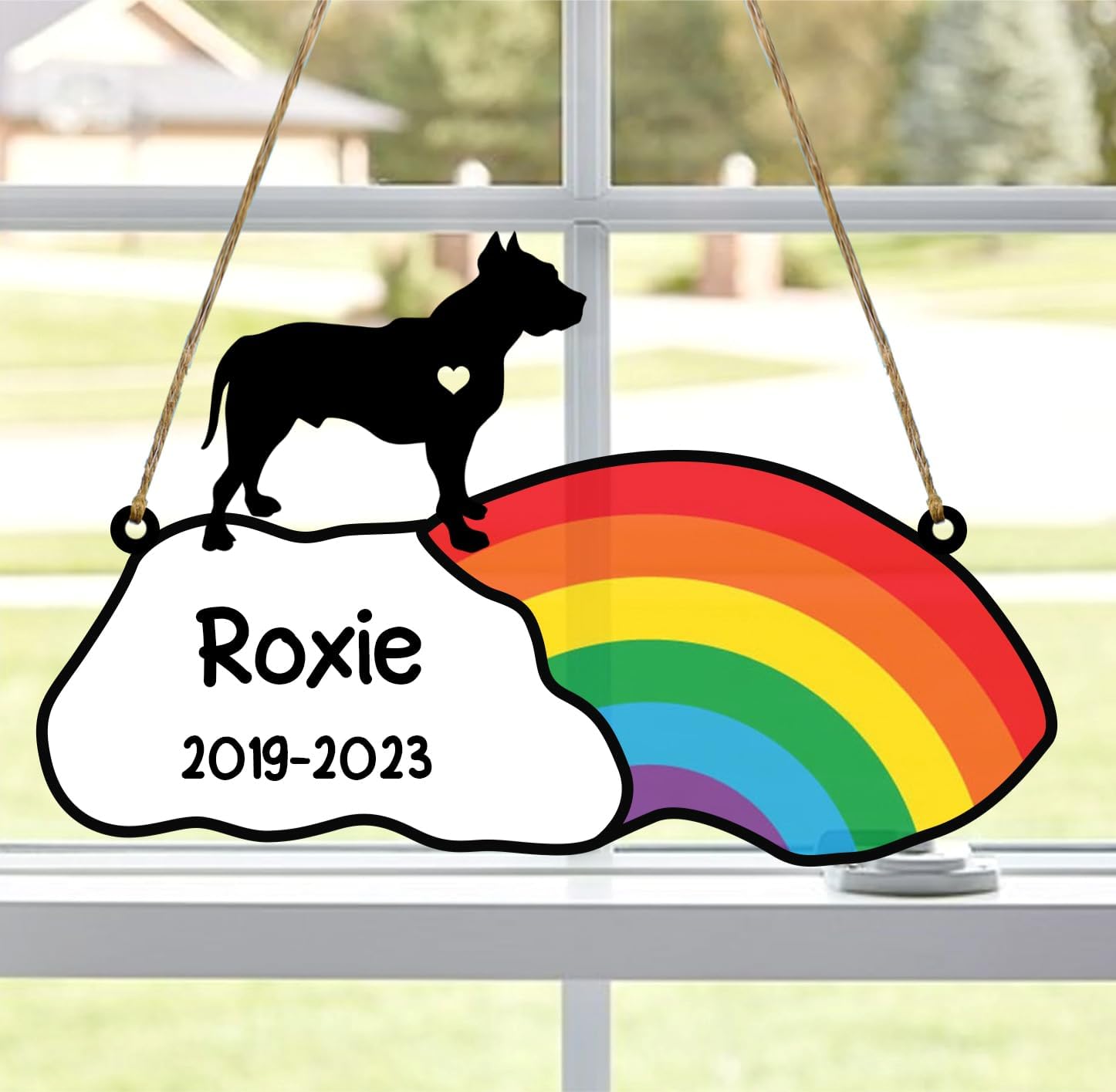 LOVELYPOD Rainbow Bridge – Regalos conmemorativos para mascotas, regalos conmemorativos para perros Pit Bull por pérdida de Pit Bull, regalo de