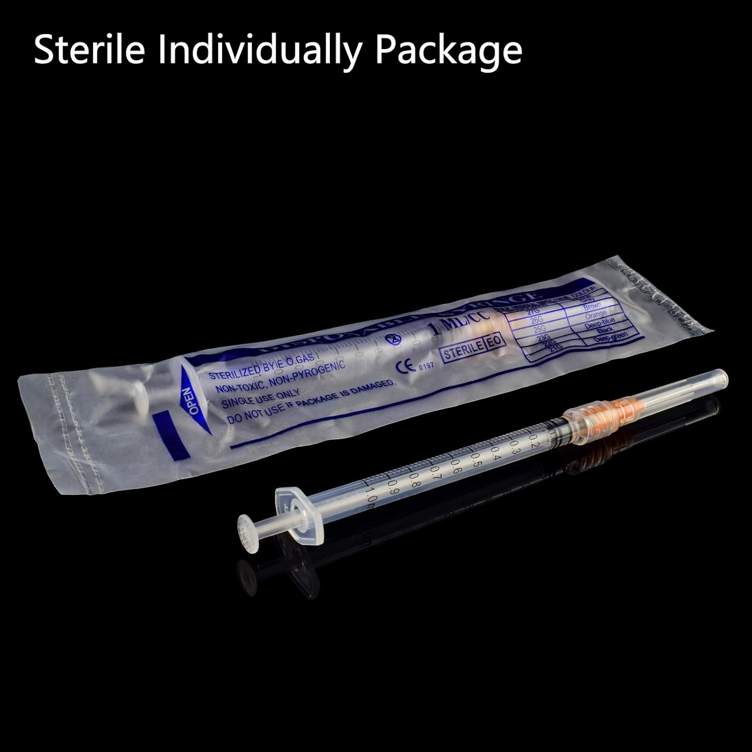 Jeringa de 1 ccml con aguja de 0.88 oz de 1 pulgada, para laboratorios científicos, industrial, medición de líquidos, dispensación, paquete de 20