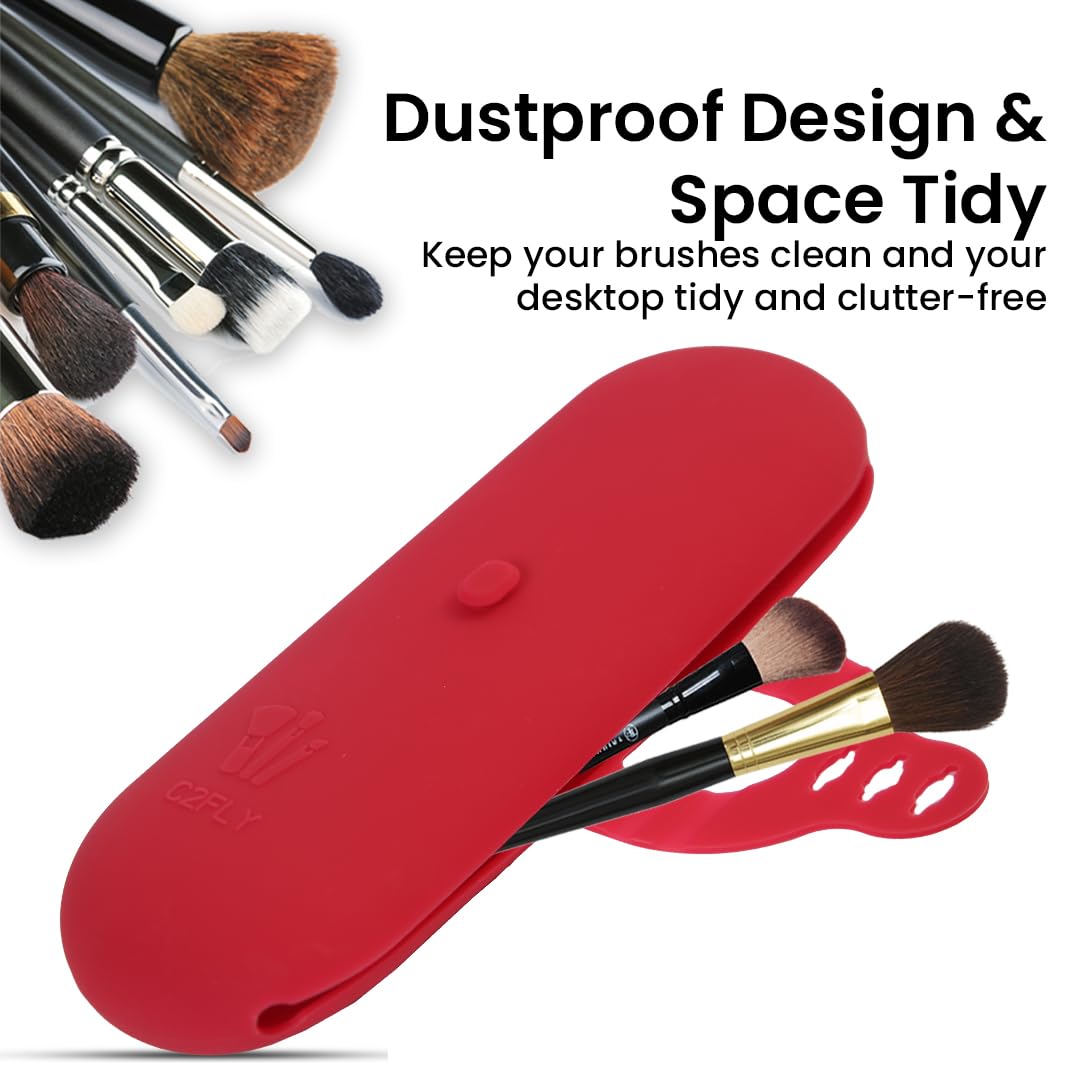 Estuche de viaje de silicona para brochas de maquillaje, estuche de viaje compacto y versátil para brochas de maquillaje, duradero y fácil de