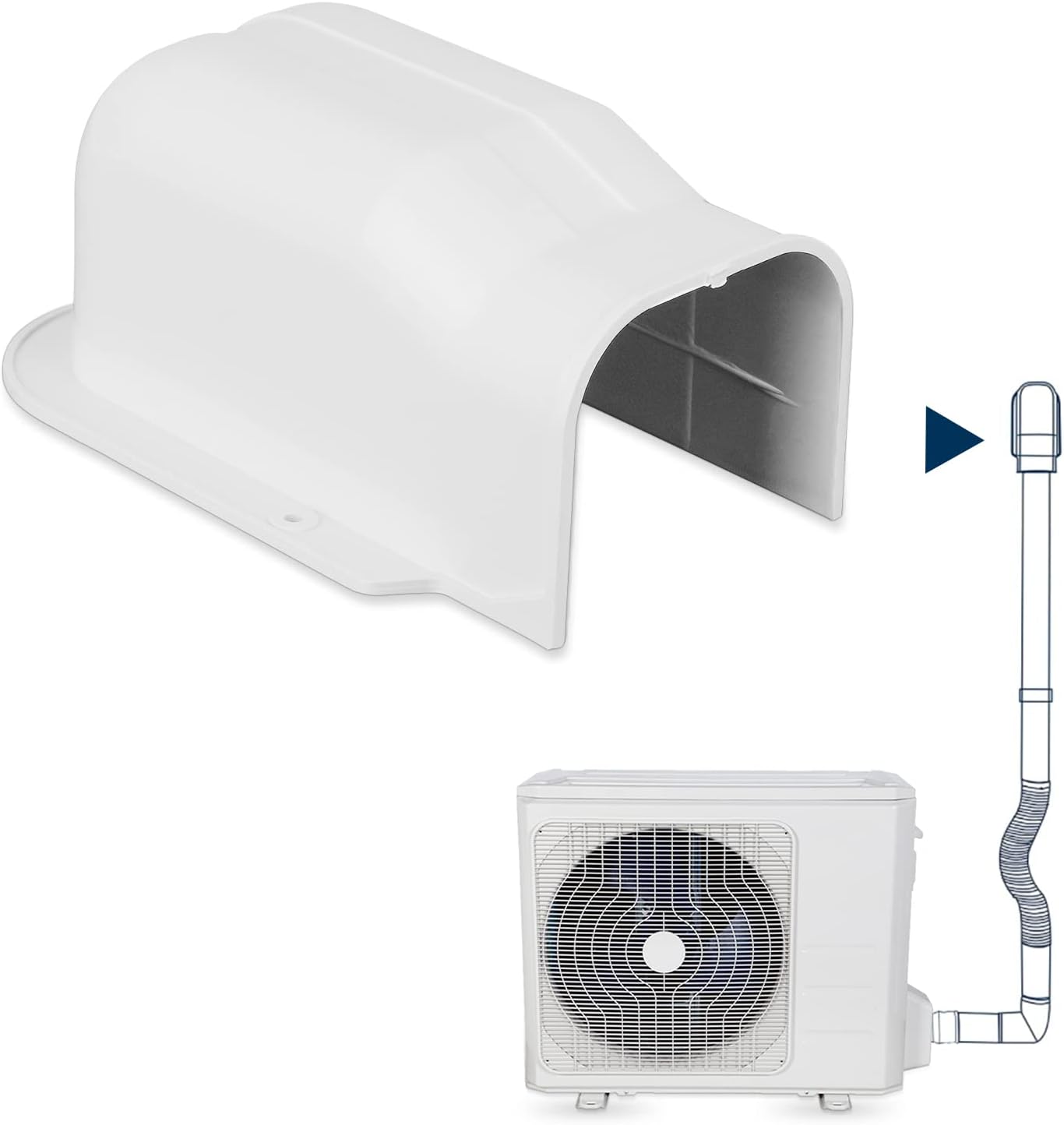 Kit de cubierta de línea de PVC, accesorios de cubierta de tubería para aires acondicionados (cubierta de pared de entrada)