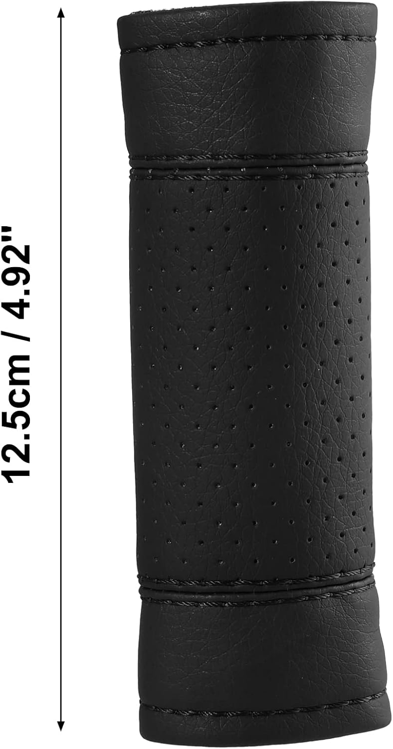 X AUTOHAUX 2 unids Universal Car Accessories Faux Leather Door Handle Cover Soft Car Handle Protector Negro
