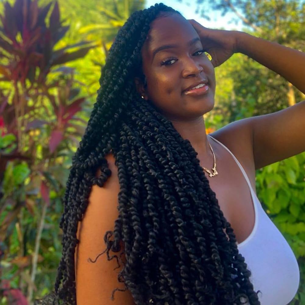 Marley Twist – 8 paquetes de cabello trenzado cubano de 24 pulgadas, cabello Marley pre-esponjado, cabello de primavera torcido, para rastas suaves,