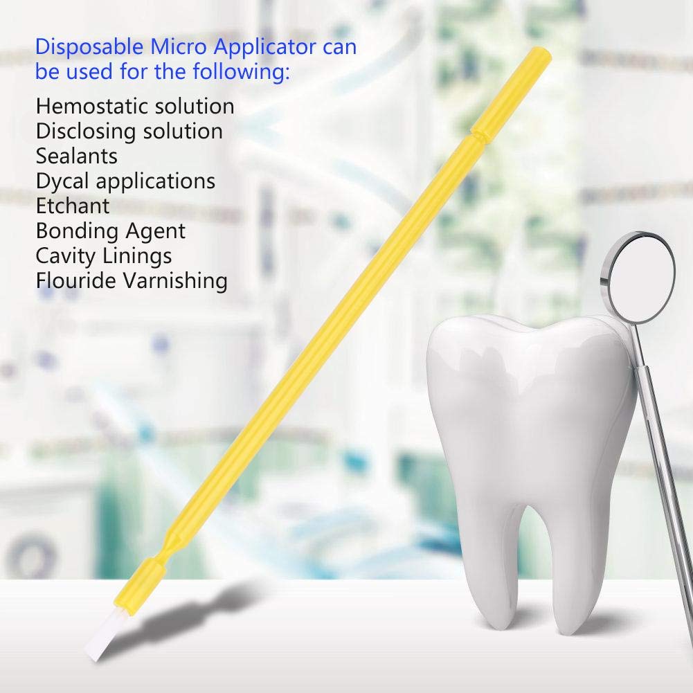 Garosa 100 piezas de cepillo interdental 4 colores desechables dentales micro aplicador cepillo palillos higiene dental oral herramienta de limpieza