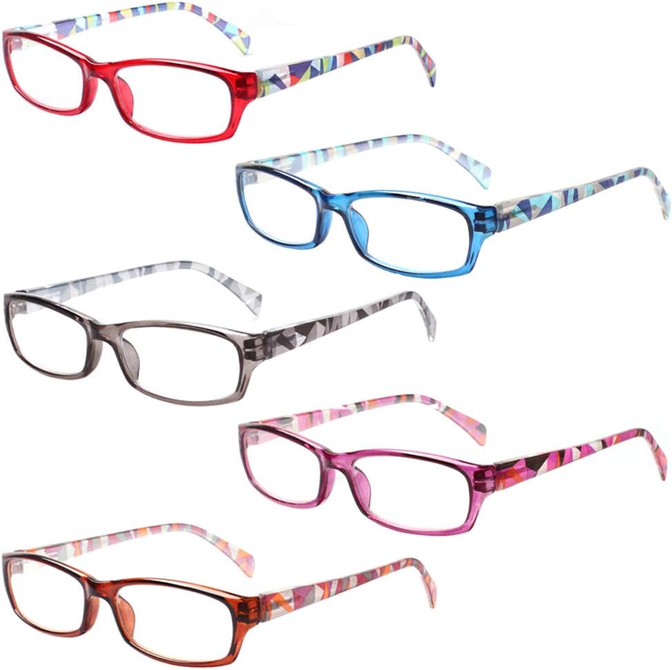 Henotin – Paquete de 5 lentes de lectura con filtro de luz azul, antifatiga visual, lentes de lectura para computadora para mujeres y hombres