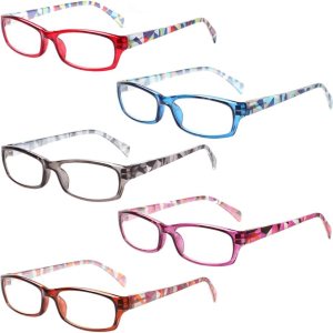 Henotin – Paquete de 5 lentes de lectura con filtro de luz azul, antifatiga visual, lentes de lectura para computadora para mujeres y hombres Henotin – Paquete de 5 lentes de lectura con filtro de luz azul, antifatiga visual, lentes de lectura para computadora para mujeres y hombres