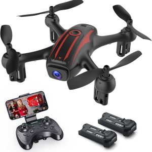 Elukiko Dron con cámara para adultos y niños, 1080P HD FPV WIFI Mini Drones, RC Quadcopter Helicóptero con 2 baterías, tiro para llevar, rotación de Elukiko Dron con cámara para adultos y niños, 1080P HD FPV WIFI Mini Drones, RC Quadcopter Helicóptero con 2 baterías, tiro para llevar, rotación de