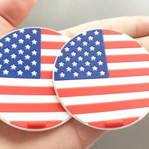2 alfombrillas antideslizantes de silicona con logotipo de la bandera estadounidense para todos los vehículos 2 alfombrillas antideslizantes de silicona con logotipo de la bandera estadounidense para todos los vehículos