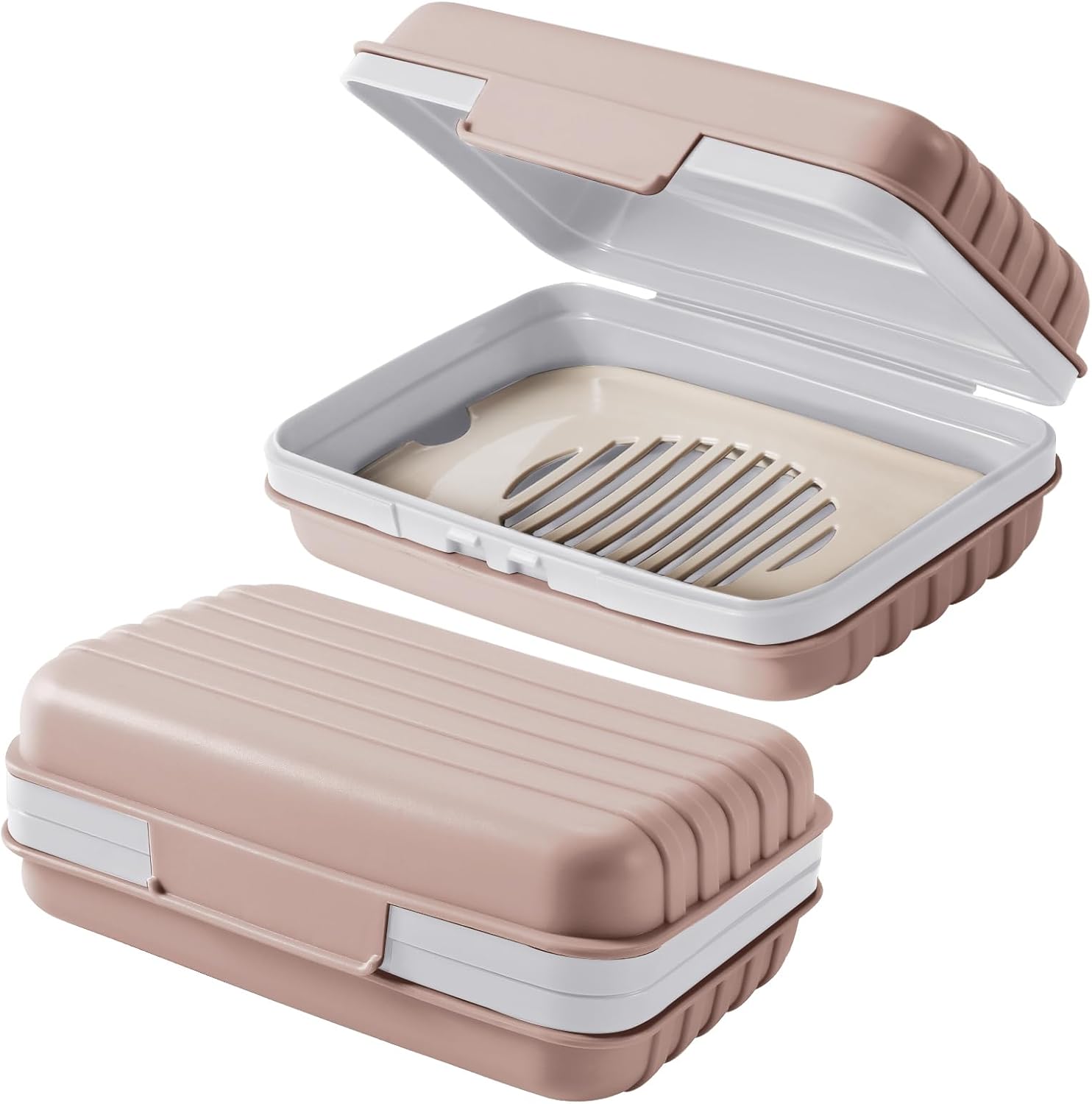 2 soportes de jabón de viaje, contenedor de viaje, caja portátil para jabón, caja para viajes, camping, senderismo, gimnasio, baño, vacaciones,