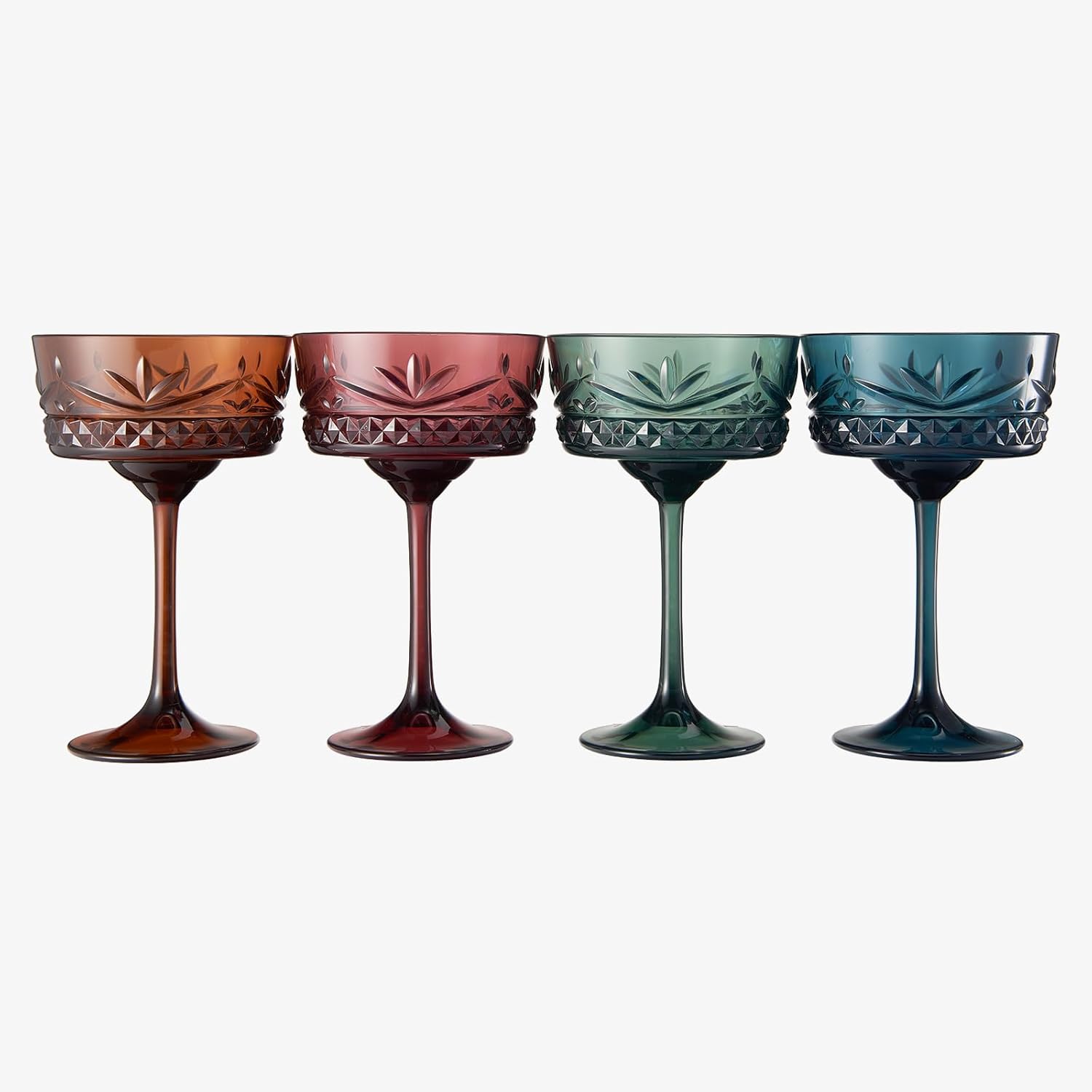 Khen Vasos de cóctel y Martini Coupé de Tritan inastillables, resellables  Juego de 4 vasos de cristal similar, reutilizables, irrompibles e