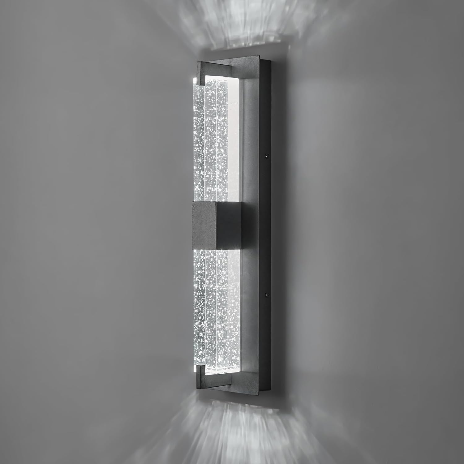 Modernos apliques de pared de cristal negro, elegante iluminación de pared para sala de estar, dormitorio, baño, pasillo, puerta, escalera, mesita