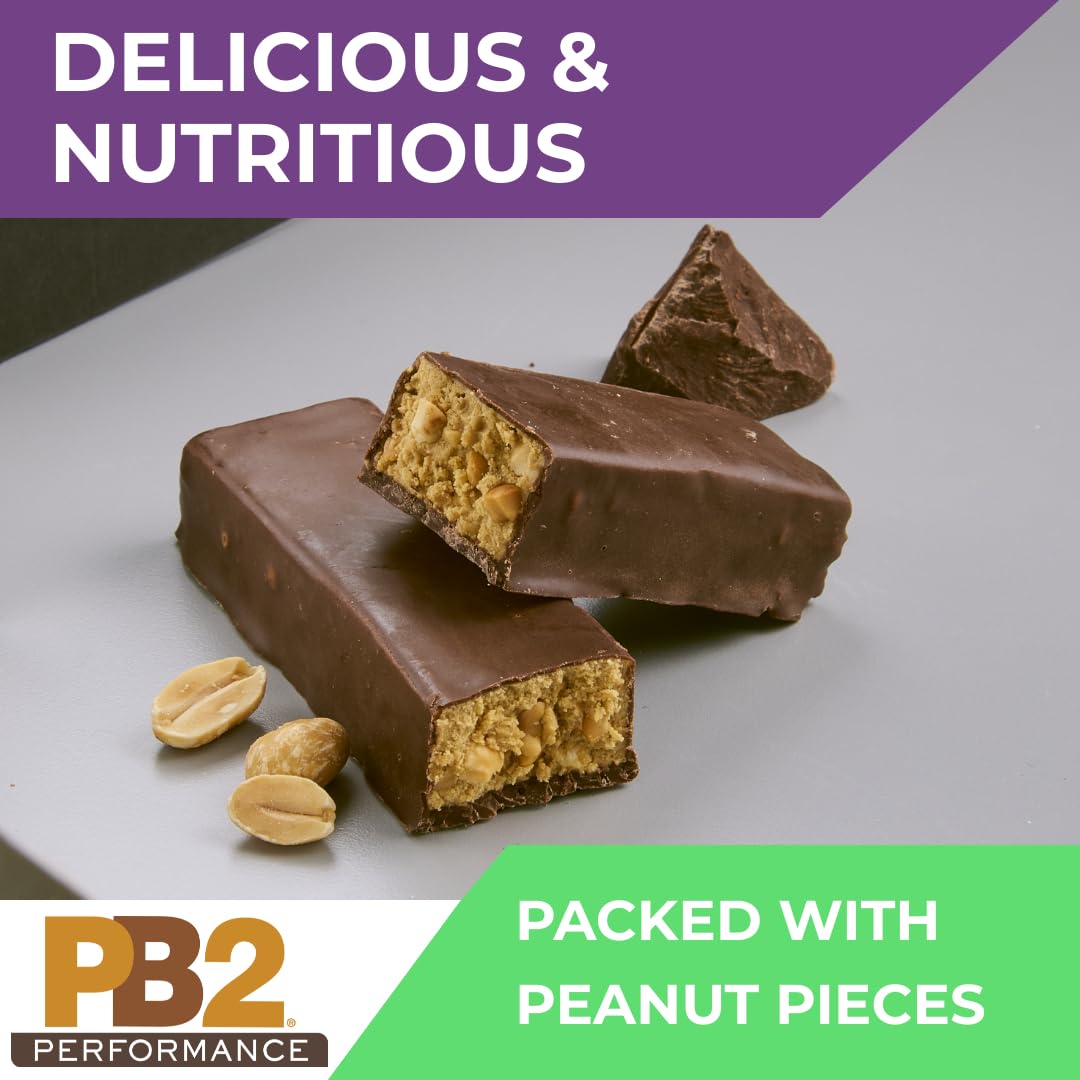 PB2 Performance Barras de proteína de mantequilla de maní y chocolate, 0.51 onzas de proteína a base de plantas (caja de 30 barras)