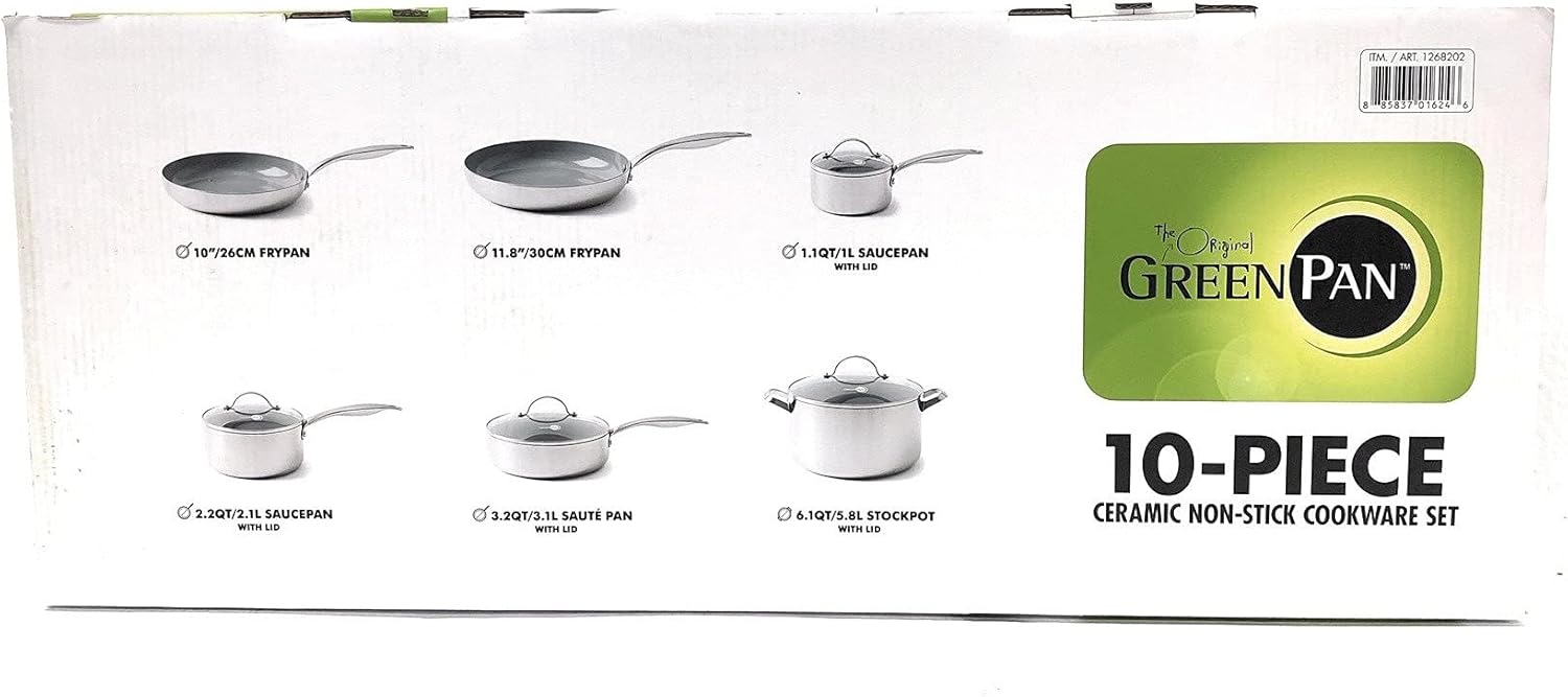 The Original Green Pan Juego de utensilios de cocina antiadherentes de cerámica de 10 piezas