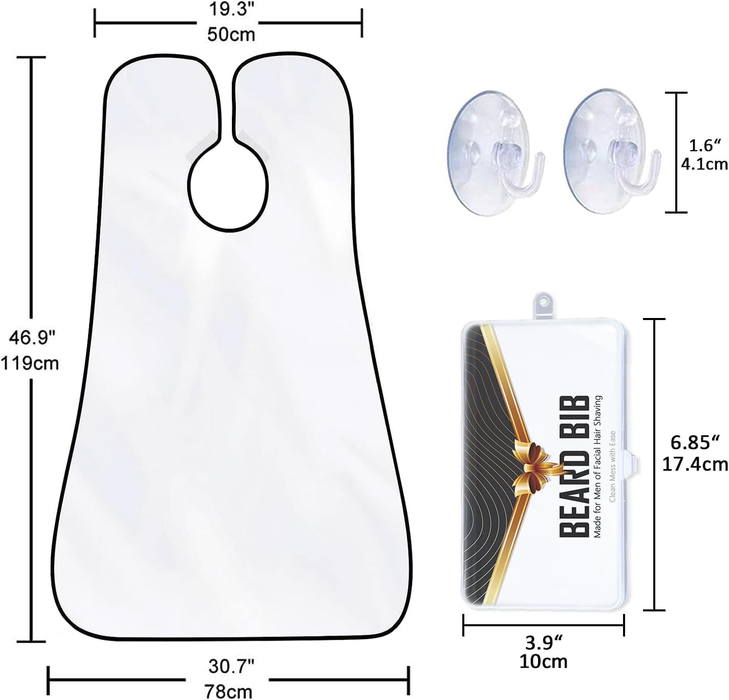 Delantal de barba con babero para barba, atrapa el pelo de la barba para hombres, afeitado y recorte, antiadherente, impermeable, paño de aseo con 3