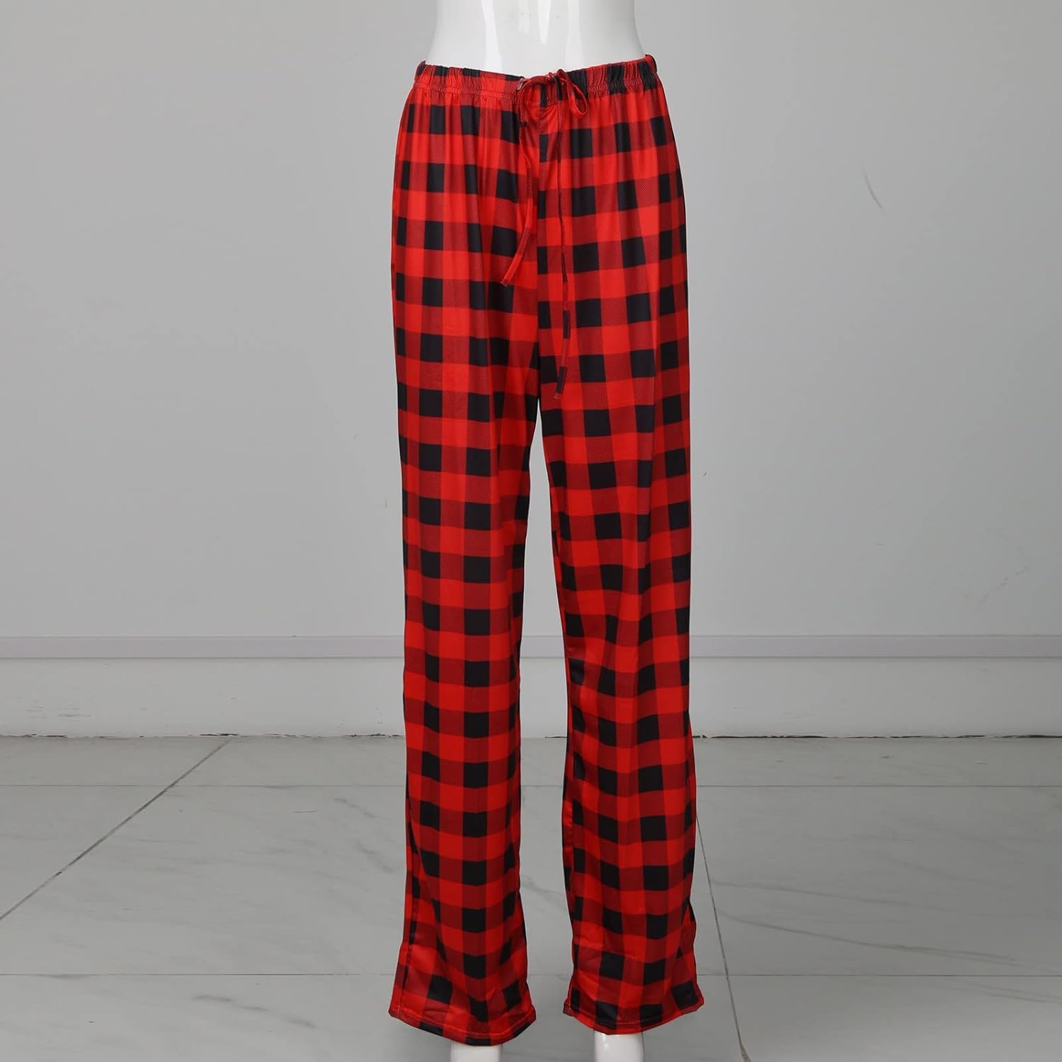 YUTANRAL Pantalones para mujer 2024, de cintura alta, de pierna ancha, pantalones de pijama cómodos con bolsillos